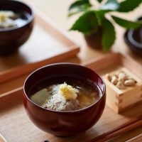 節分には柊鰯で福はうち　鰯のつみれ汁 みぞれ仕立て