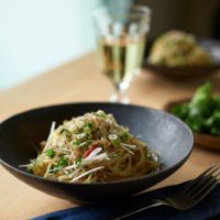 風味豊かな「梅と葱の和風パスタ」