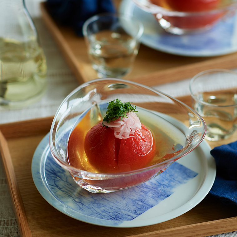 久右衛門あわせだしを使ったトマトのだし浸し