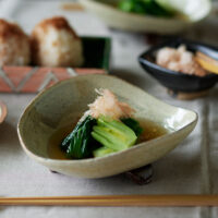 久右衛門かつおだしを使った「青菜のおひたし」