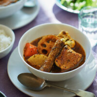 久右衛門だしを使った 冬野菜ごろごろスープカレー